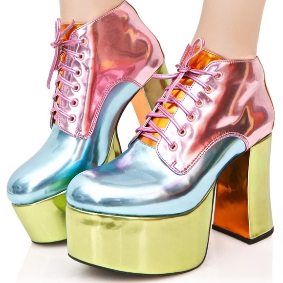 Dolls Kill Shoes - Sugar thrillz pastel playhous platforms